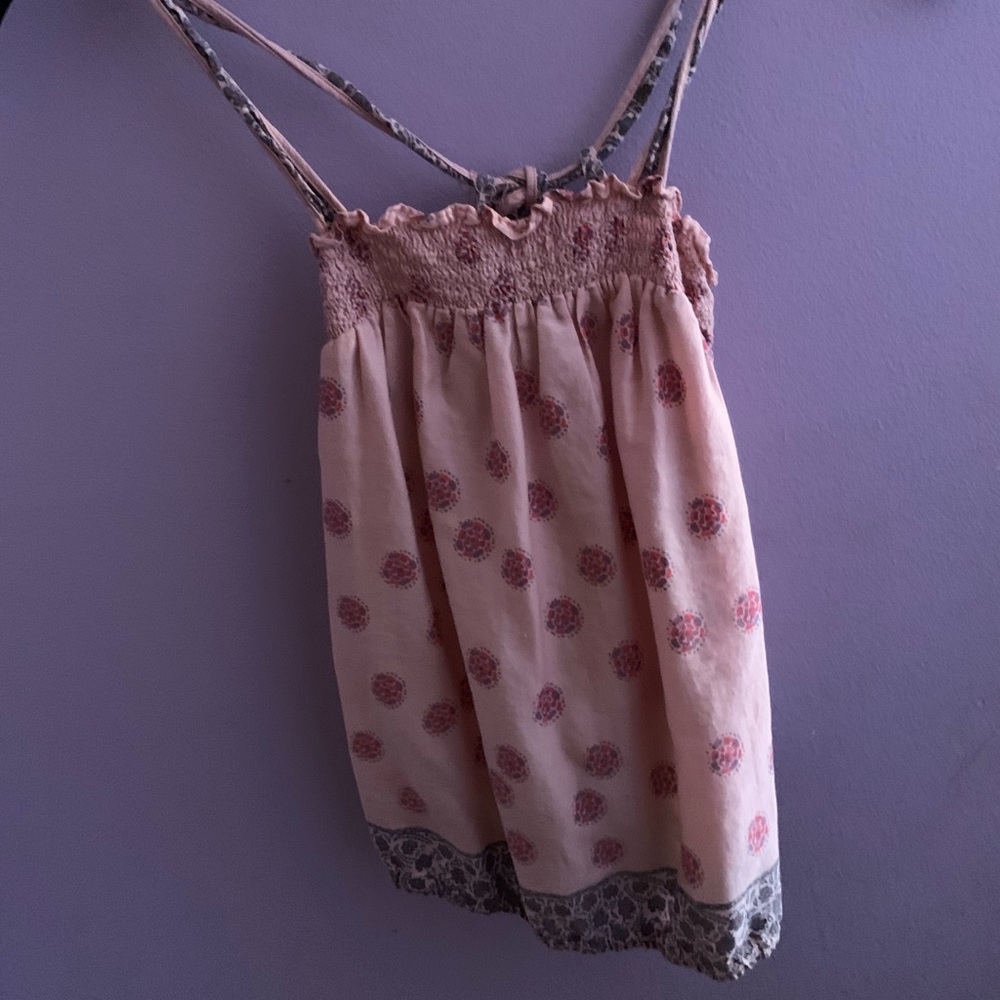 Pink American eagle knot tie shirt